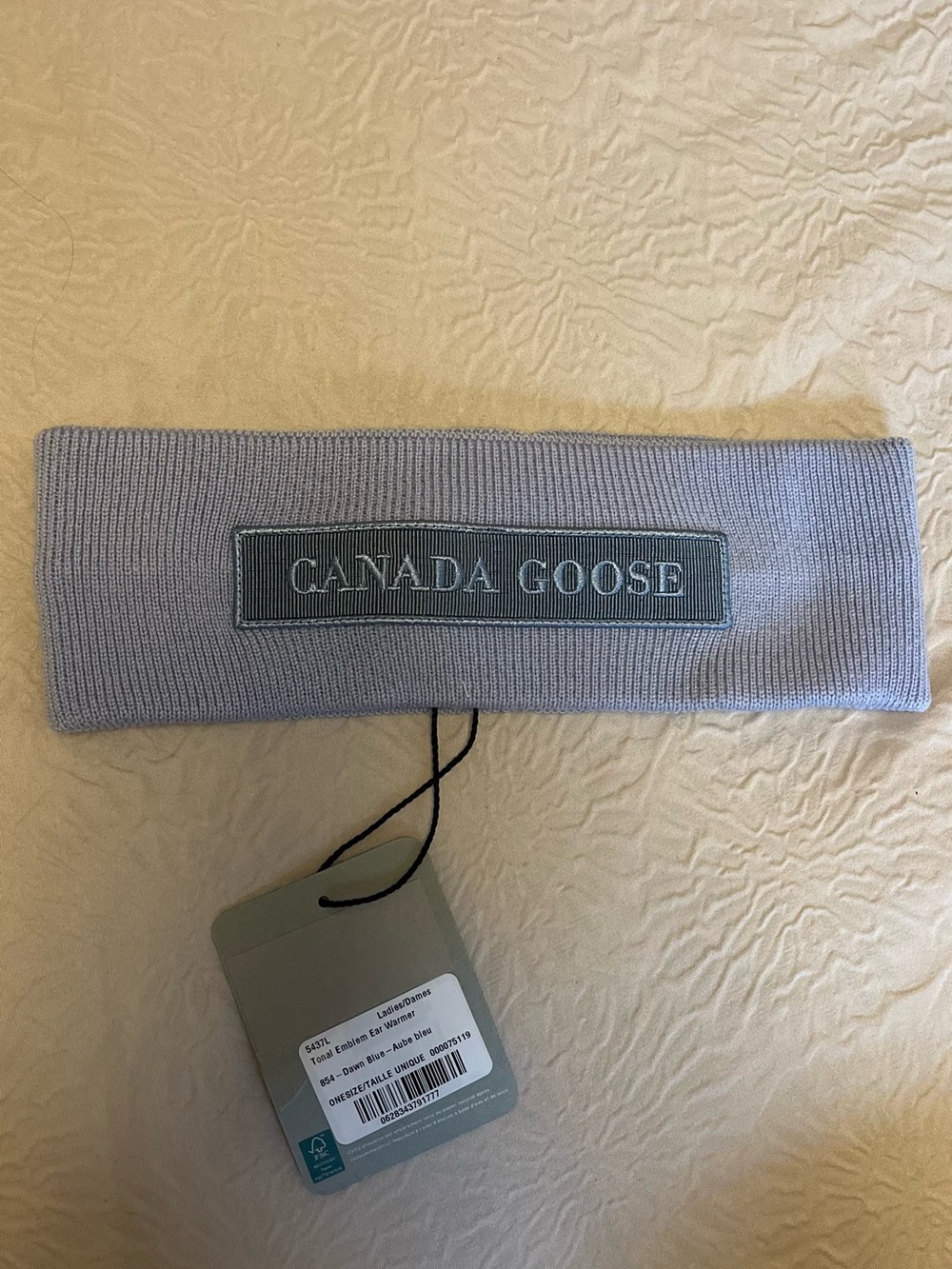 Canada Goose Tonal Emblem Ear Warmer in Dawn Blue
